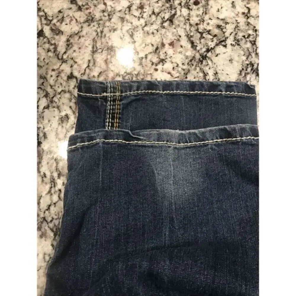 Seven 7 Womens Bootcut Jeans Blue Medium Wash Low Rise Embroidered Sz 6P 30 x 30 - Picture 4 of 11